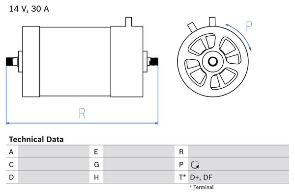 Alternator/Dynamo Bosch 0 986 030 050