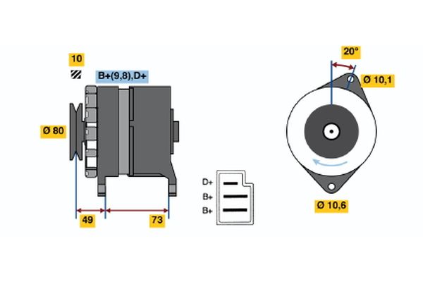 Alternator/Dynamo Bosch 0 986 030 120