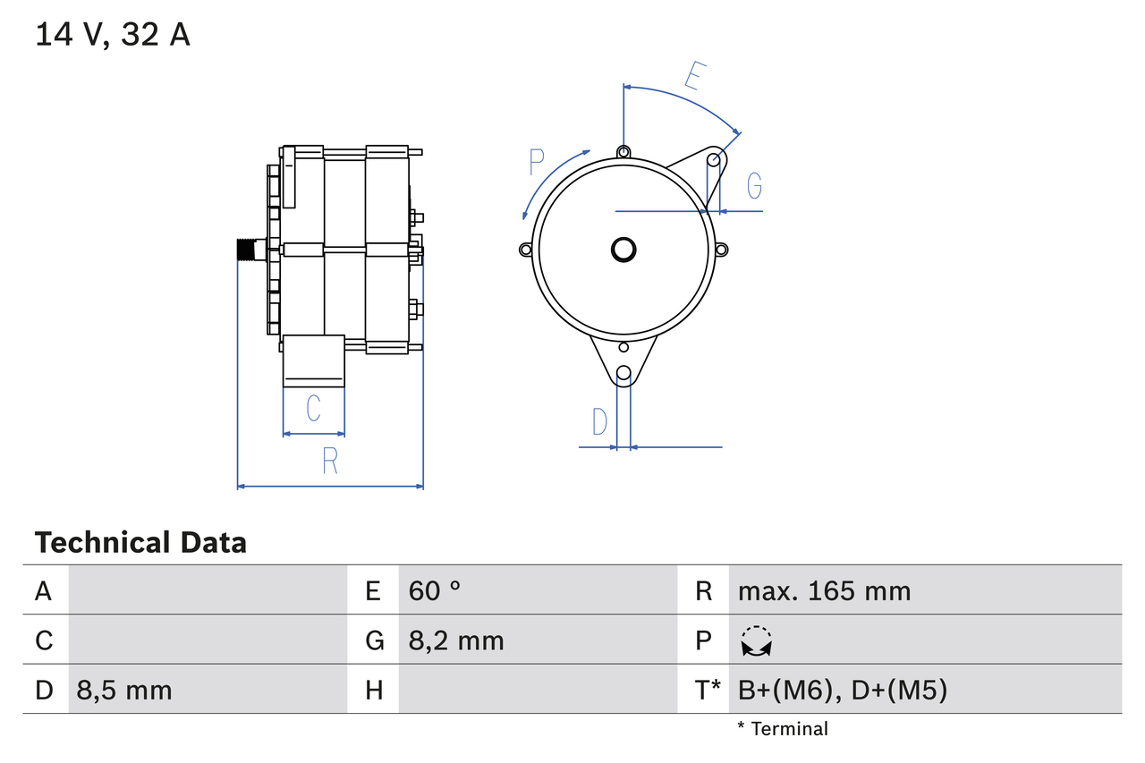 Alternator/Dynamo Bosch 0 986 030 140