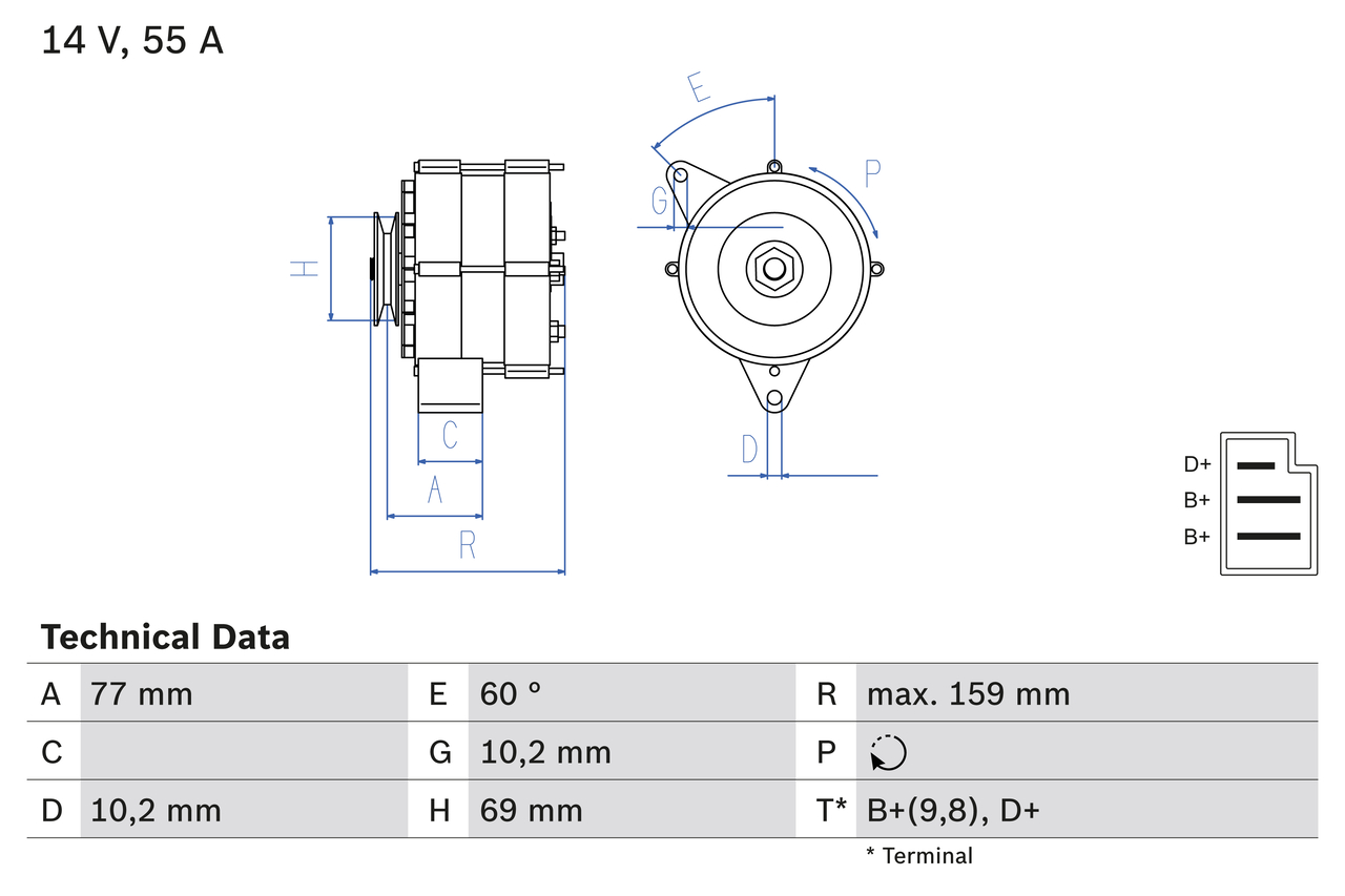Alternator/Dynamo Bosch 0 986 030 720