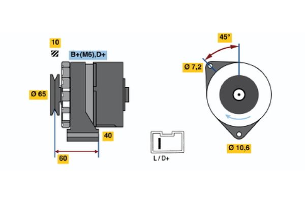 Alternator/Dynamo Bosch 0 986 031 000