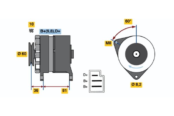 Alternator/Dynamo Bosch 0 986 031 380