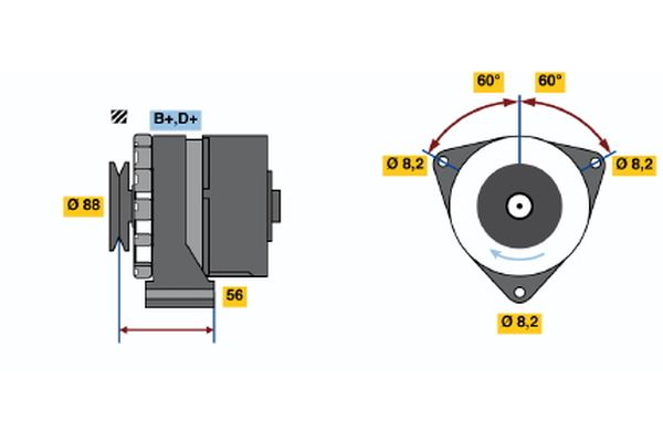 Alternator/Dynamo Bosch 0 986 031 540