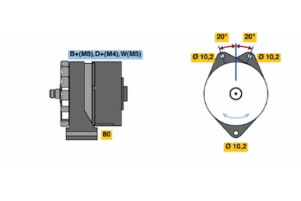 Alternator/Dynamo Bosch 0 986 033 100