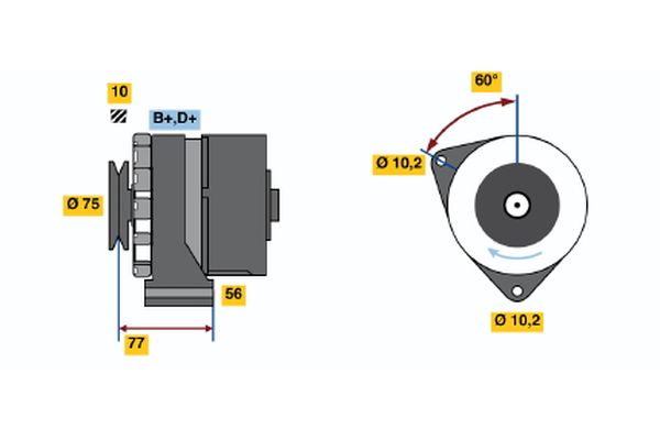 Alternator/Dynamo Bosch 0 986 033 150