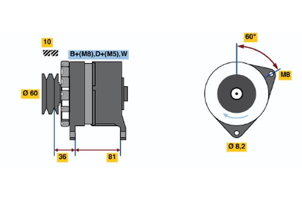 Alternator/Dynamo Bosch 0 986 034 010