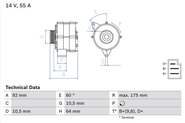 Alternator/Dynamo Bosch 0 986 034 050