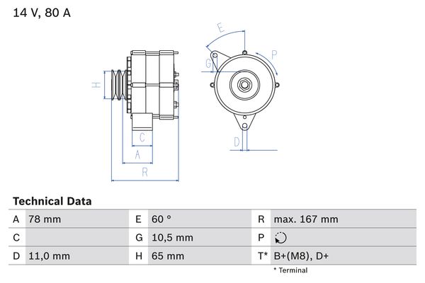 Alternator/Dynamo Bosch 0 986 034 120