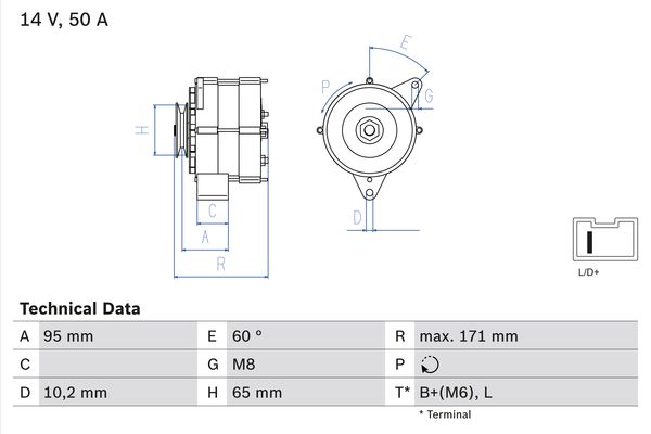 Alternator/Dynamo Bosch 0 986 034 830