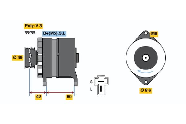 Alternator/Dynamo Bosch 0 986 035 411