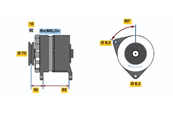 Alternator/Dynamo Bosch 0 986 035 750