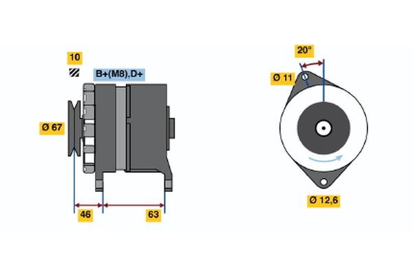 Alternator/Dynamo Bosch 0 986 035 770