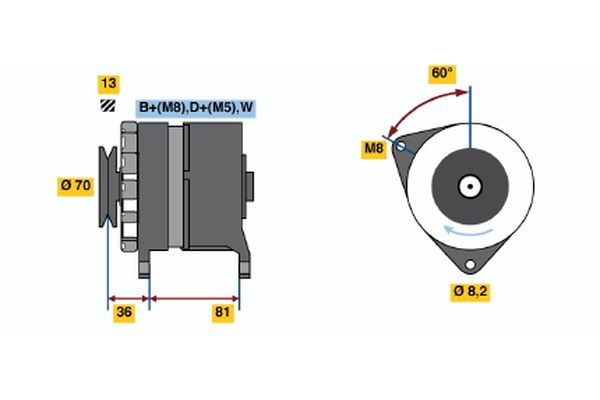 Alternator/Dynamo Bosch 0 986 036 000