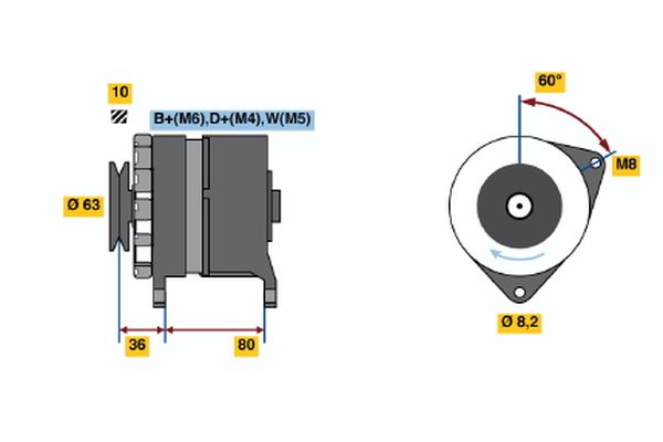 Alternator/Dynamo Bosch 0 986 036 041