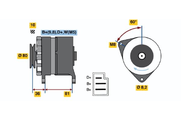 Alternator/Dynamo Bosch 0 986 036 110