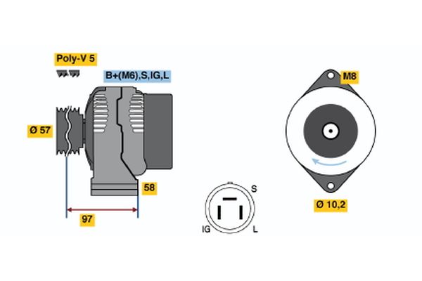 Alternator/Dynamo Bosch 0 986 036 301