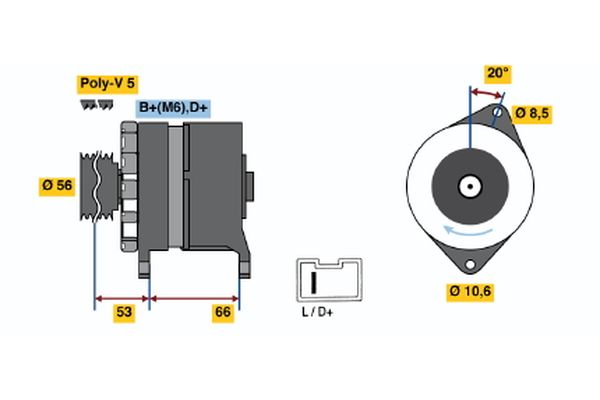 Alternator/Dynamo Bosch 0 986 036 480