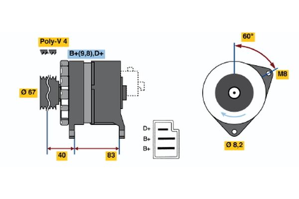 Alternator/Dynamo Bosch 0 986 036 611