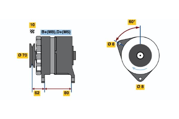 Alternator/Dynamo Bosch 0 986 036 770