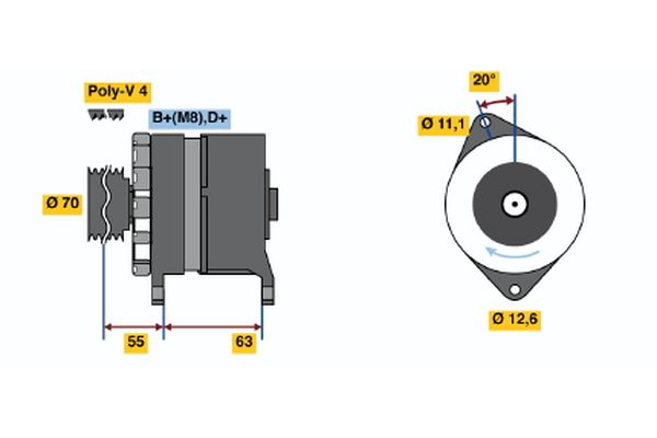 Alternator/Dynamo Bosch 0 986 036 780