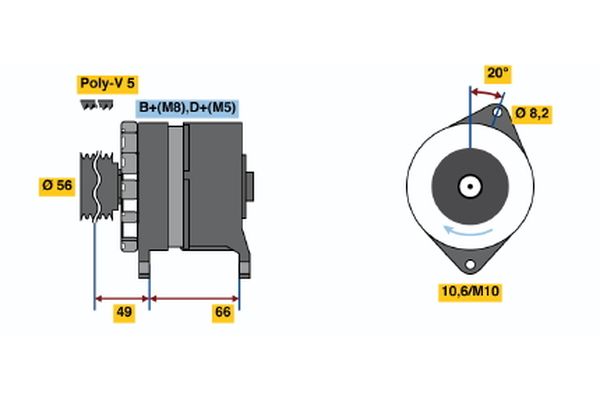 Alternator/Dynamo Bosch 0 986 036 831