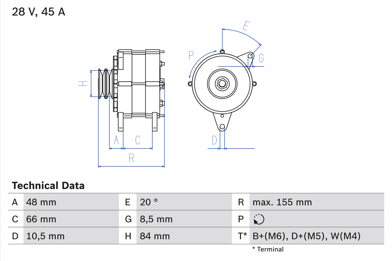 Alternator/Dynamo Bosch 0 986 037 221