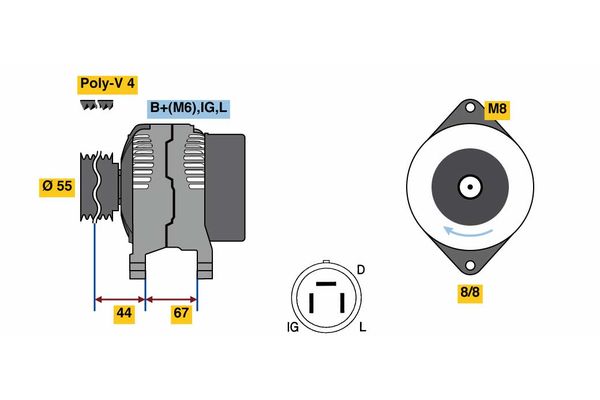 Alternator/Dynamo Bosch 0 986 037 561