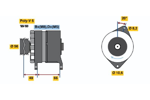 Alternator/Dynamo Bosch 0 986 037 801