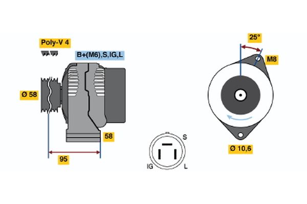 Alternator/Dynamo Bosch 0 986 038 011