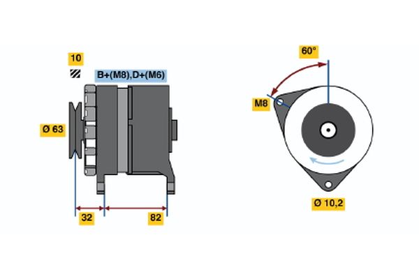 Alternator/Dynamo Bosch 0 986 038 300