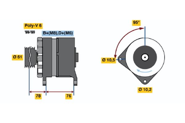 Alternator/Dynamo Bosch 0 986 038 330