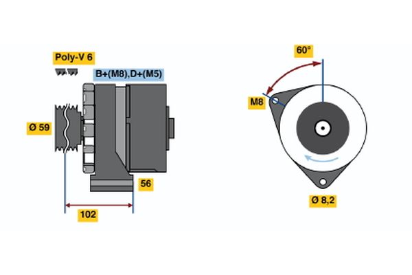 Alternator/Dynamo Bosch 0 986 038 340