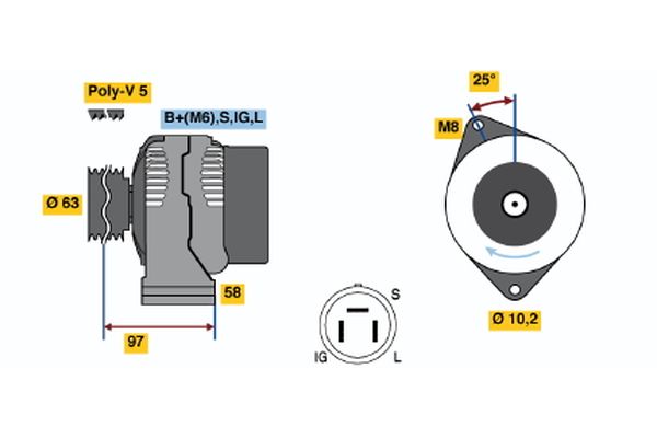 Alternator/Dynamo Bosch 0 986 038 421