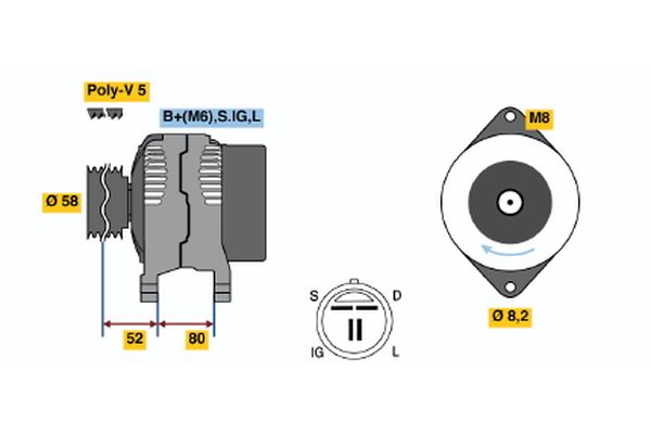 Alternator/Dynamo Bosch 0 986 038 481