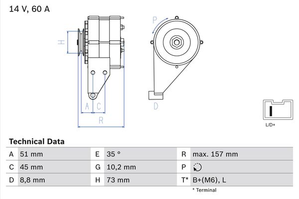 Alternator/Dynamo Bosch 0 986 038 841