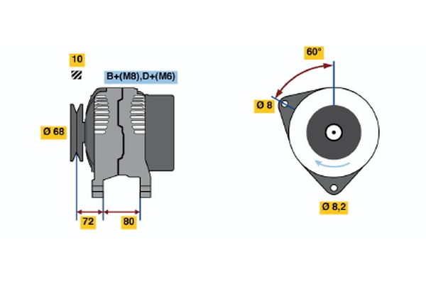 Alternator/Dynamo Bosch 0 986 038 960