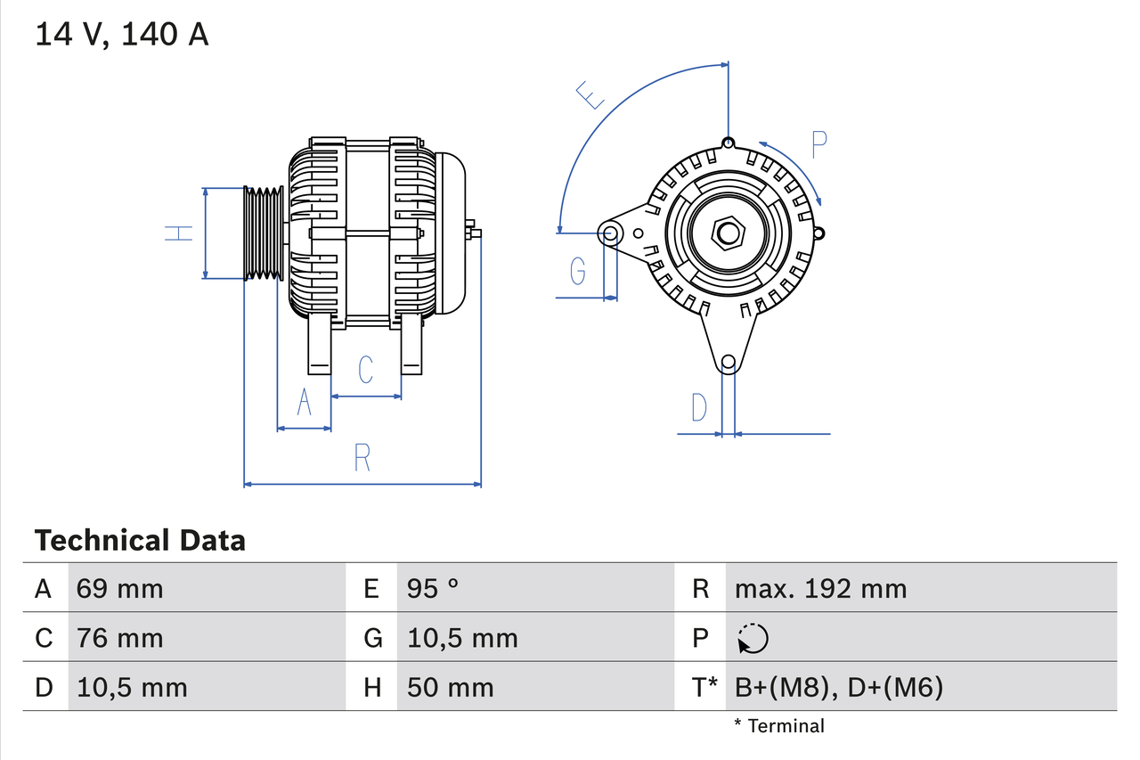Alternator/Dynamo Bosch 0 986 039 000