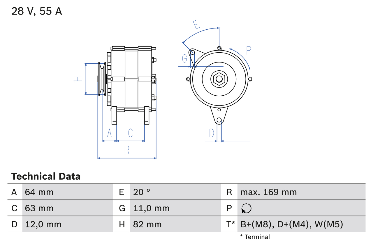 Alternator/Dynamo Bosch 0 986 039 130