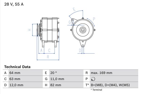 Alternator/Dynamo Bosch 0 986 039 130