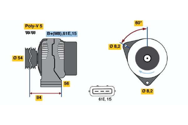 Alternator/Dynamo Bosch 0 986 039 831