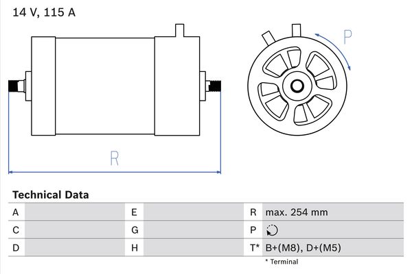 Alternator/Dynamo Bosch 0 986 039 870