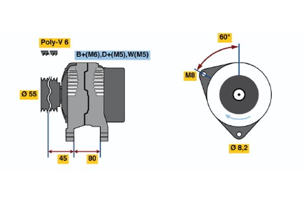 Alternator/Dynamo Bosch 0 986 039 891