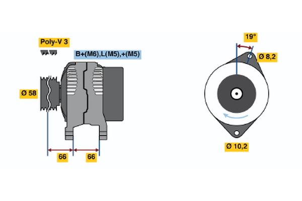 Alternator/Dynamo Bosch 0 986 040 111