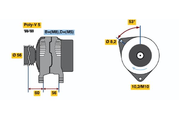 Alternator/Dynamo Bosch 0 986 040 231