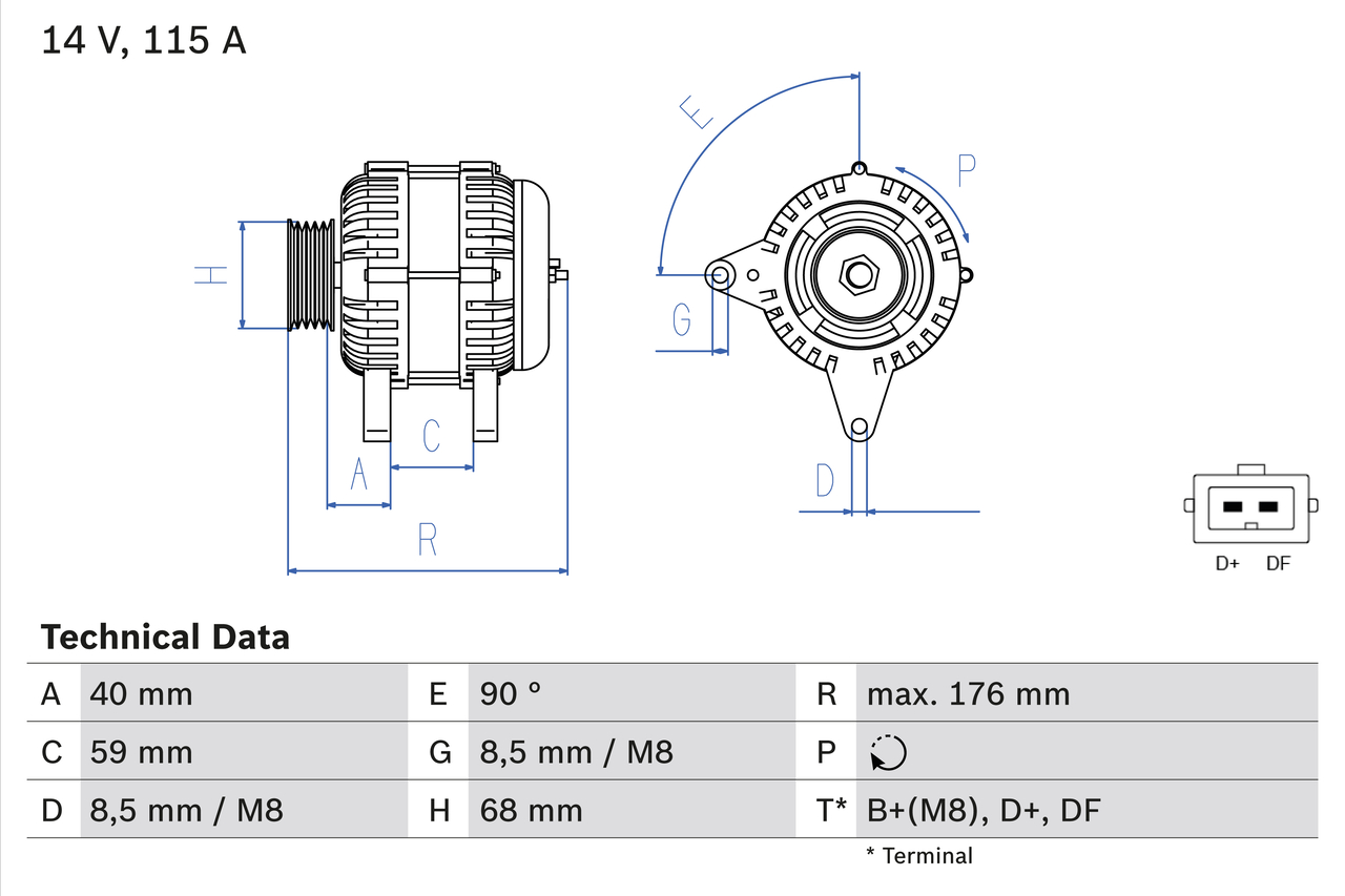 Alternator/Dynamo Bosch 0 986 040 270