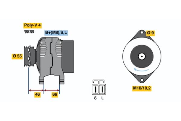 Alternator/Dynamo Bosch 0 986 040 491