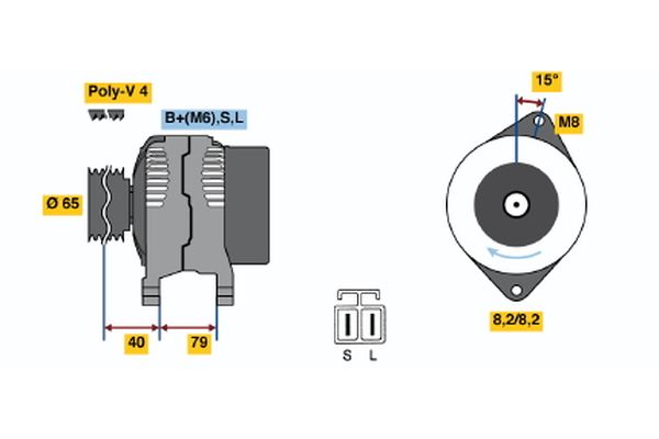 Alternator/Dynamo Bosch 0 986 040 511