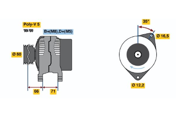 Alternator/Dynamo Bosch 0 986 040 651