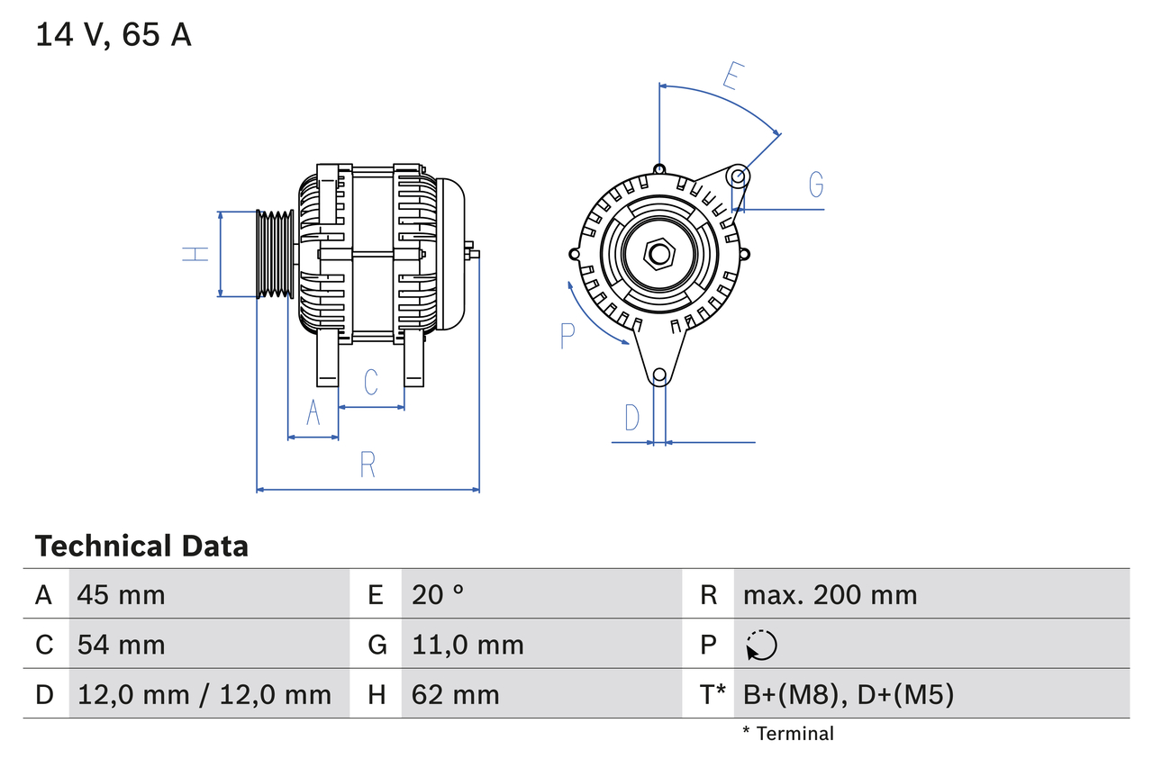 Alternator/Dynamo Bosch 0 986 040 671