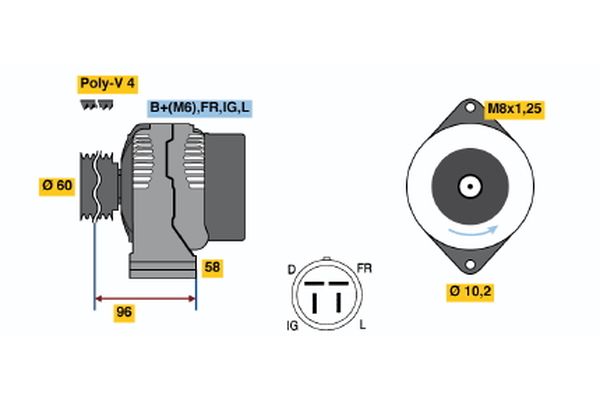 Alternator/Dynamo Bosch 0 986 040 910